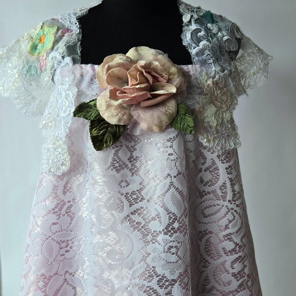 Pink Velvet Rose Brooch Vintage-style Romantic - Picture 7 of 8